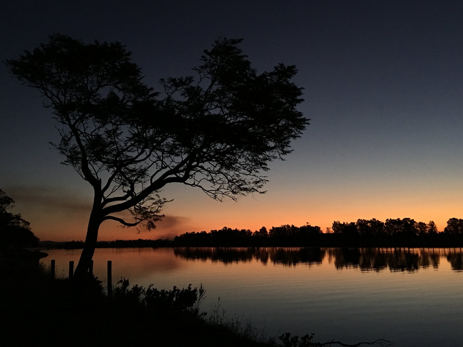 Sunset over the Hunter River near the clinic
